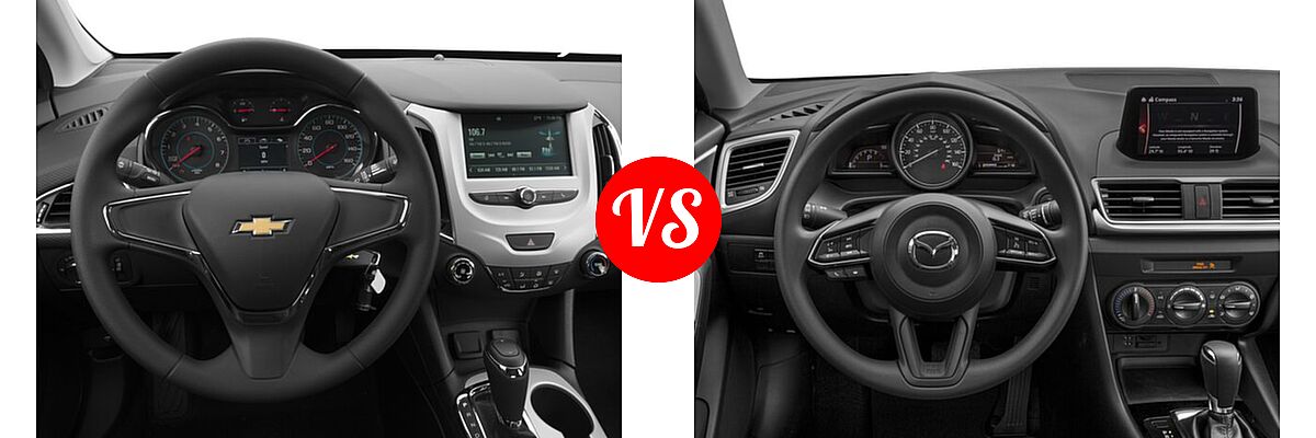 2017 Chevrolet Cruze Sedan L / LS vs. 2017 Mazda 3 Sedan Sport - Dashboard Comparison
