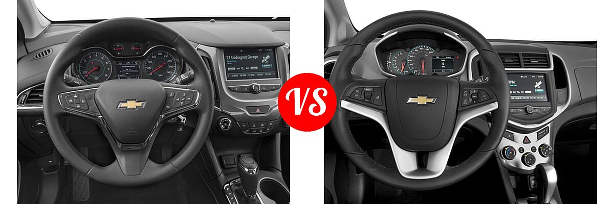 2017 Chevrolet Cruze Sedan LT vs. 2017 Chevrolet Sonic Sedan LS / LT / Premier - Dashboard Comparison