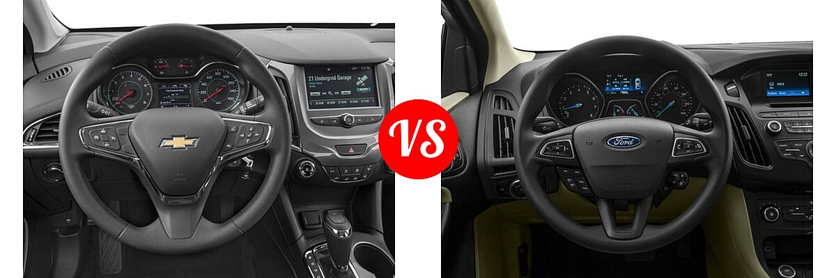 2017 Chevrolet Cruze Sedan LT vs. 2017 Ford Focus Sedan S / SE / SEL - Dashboard Comparison