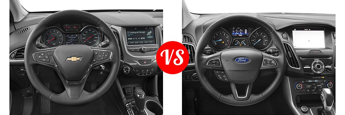 2017 Chevrolet Cruze Sedan LT vs. 2017 Ford Focus Sedan Titanium - Dashboard Comparison