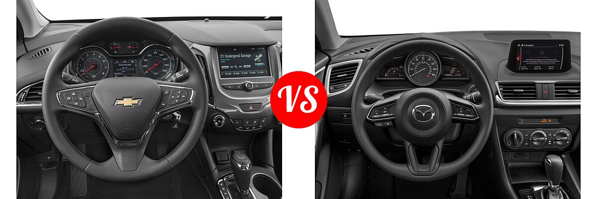 2017 Chevrolet Cruze Sedan LT vs. 2017 Mazda 3 Sedan Sport - Dashboard Comparison