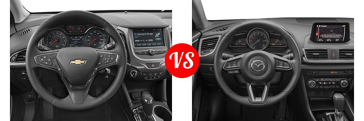 2017 Chevrolet Cruze Sedan LT vs. 2017 Mazda 3 Sedan Grand Touring - Dashboard Comparison