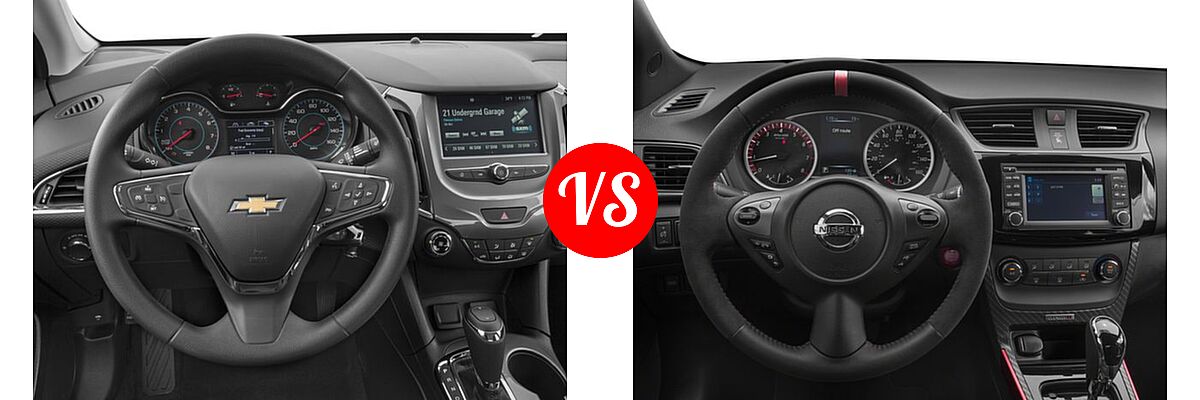 2017 Chevrolet Cruze Sedan Diesel LT vs. 2017 Nissan Sentra NISMO Sedan NISMO - Dashboard Comparison