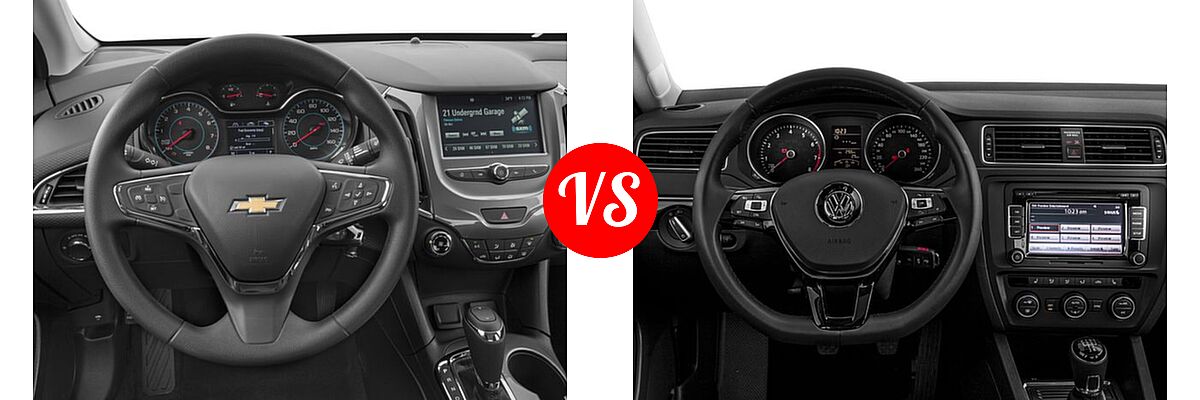 2017 Chevrolet Cruze Sedan Diesel LT vs. 2017 Volkswagen Jetta Sedan 1.4T S / 1.4T SE / 1.8T SEL / 1.8T SEL Premium / 1.8T Sport - Dashboard Comparison