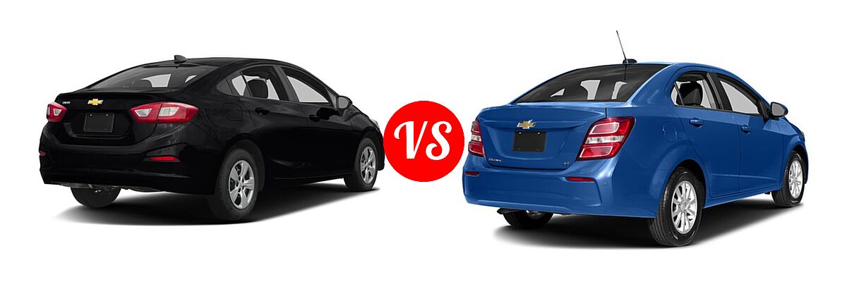 2017 Chevrolet Cruze Sedan L / LS vs. 2017 Chevrolet Sonic Sedan LS / LT / Premier - Rear Right Comparison