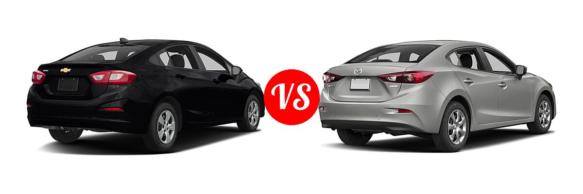 2017 Chevrolet Cruze Sedan L / LS vs. 2017 Mazda 3 Sedan Sport - Rear Right Comparison