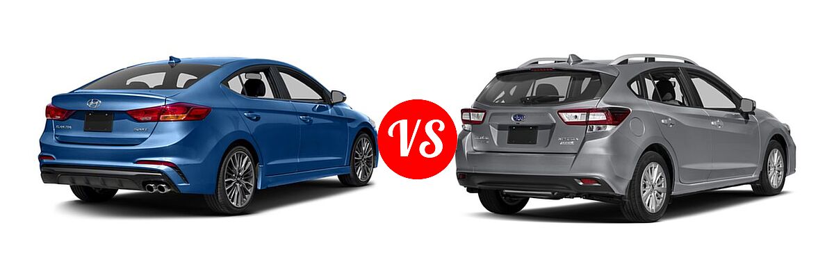 2017 Hyundai Elantra Sedan Sport vs. 2017 Subaru Impreza Sedan 2.0i 5-door CVT / Premium - Rear Right Comparison