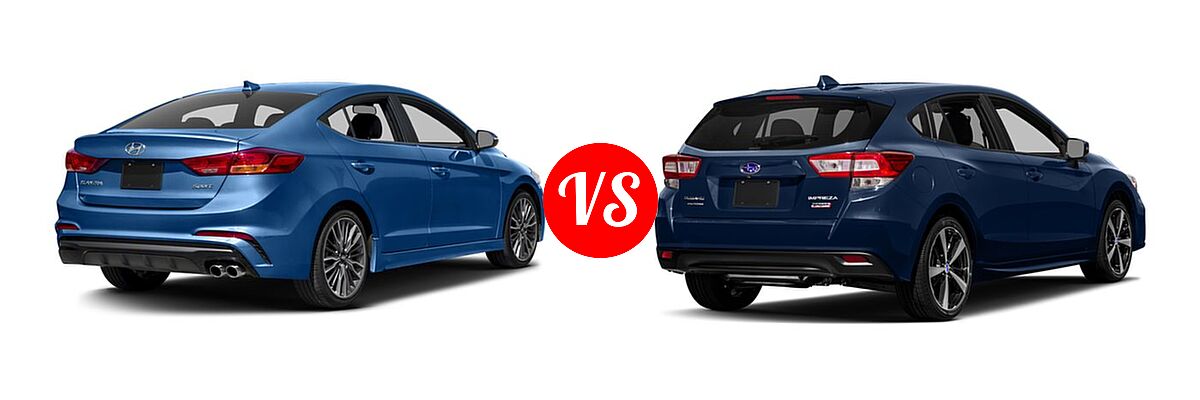 2017 Hyundai Elantra Sedan Sport vs. 2017 Subaru Impreza Sedan Sport - Rear Right Comparison