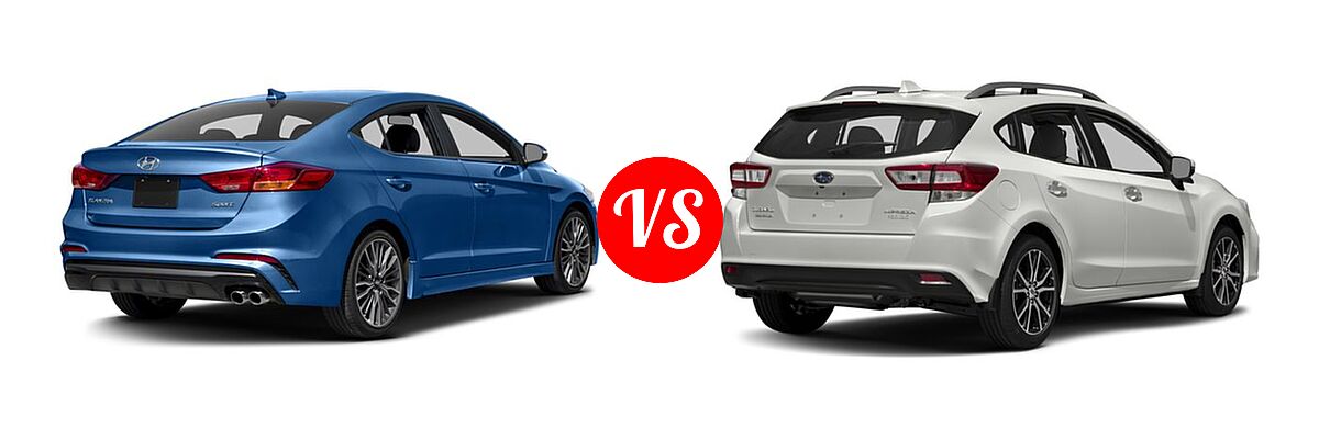 2017 Hyundai Elantra Sedan Sport vs. 2017 Subaru Impreza Sedan Limited - Rear Right Comparison