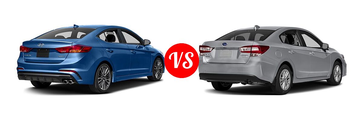 2017 Hyundai Elantra Sedan Sport vs. 2017 Subaru Impreza Sedan Premium - Rear Right Comparison