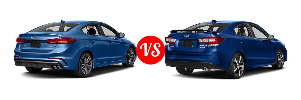 2017 Hyundai Elantra Sedan Sport vs. 2017 Subaru Impreza Sedan Sport - Rear Right Comparison