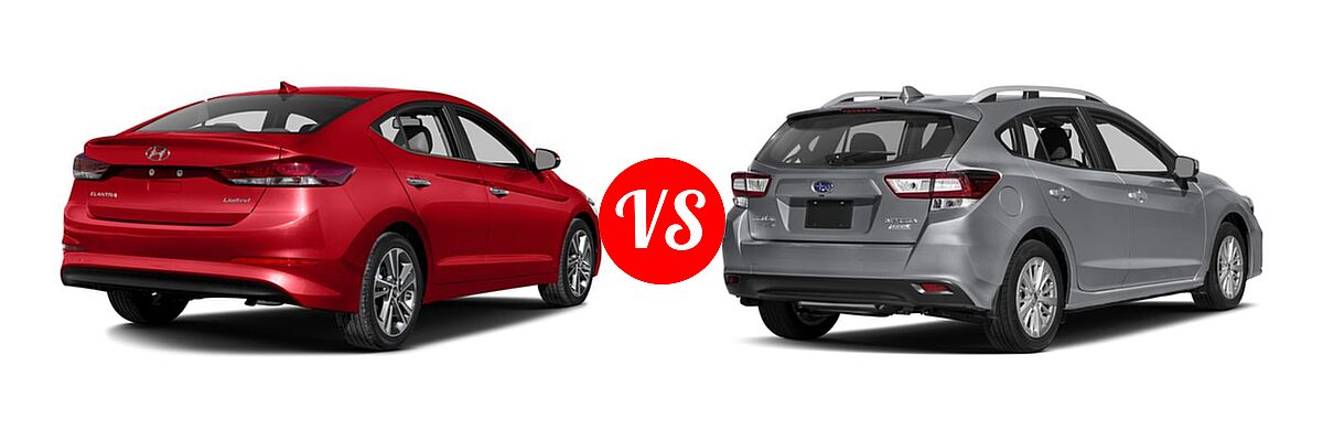2017 Hyundai Elantra Sedan Limited vs. 2017 Subaru Impreza Sedan 2.0i 5-door CVT / Premium - Rear Right Comparison