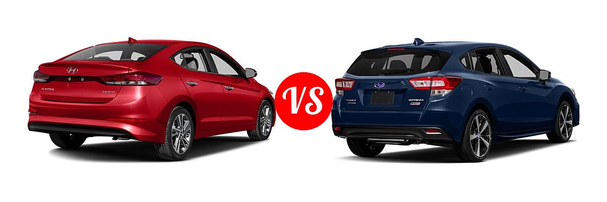 2017 Hyundai Elantra Sedan Limited vs. 2017 Subaru Impreza Sedan Sport - Rear Right Comparison