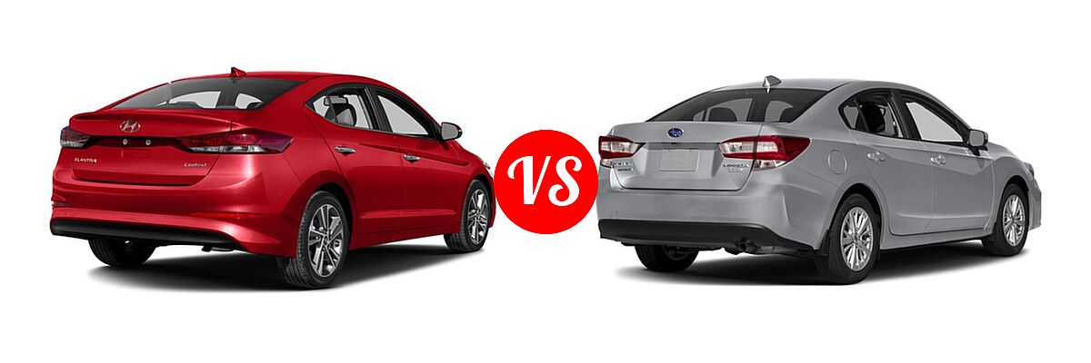 2017 Hyundai Elantra Sedan Limited vs. 2017 Subaru Impreza Sedan Premium - Rear Right Comparison