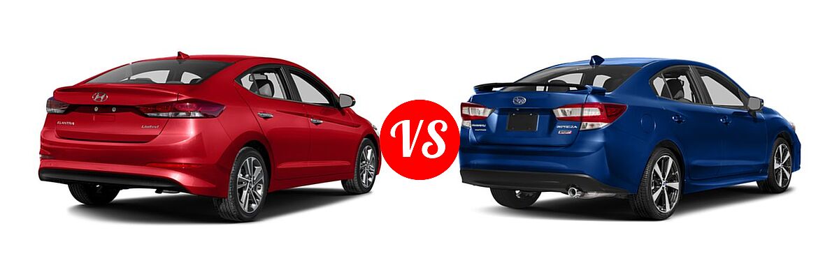 2017 Hyundai Elantra Sedan Limited vs. 2017 Subaru Impreza Sedan Sport - Rear Right Comparison