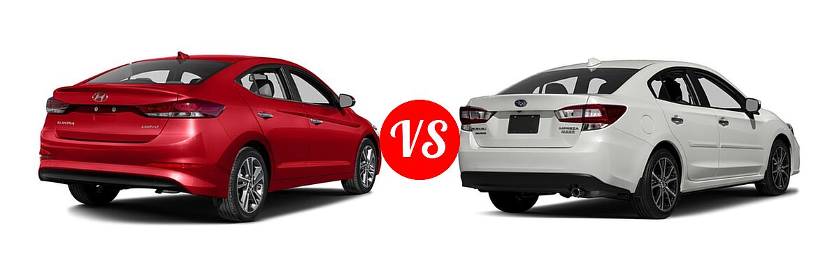 2017 Hyundai Elantra Sedan Limited vs. 2017 Subaru Impreza Sedan Limited - Rear Right Comparison