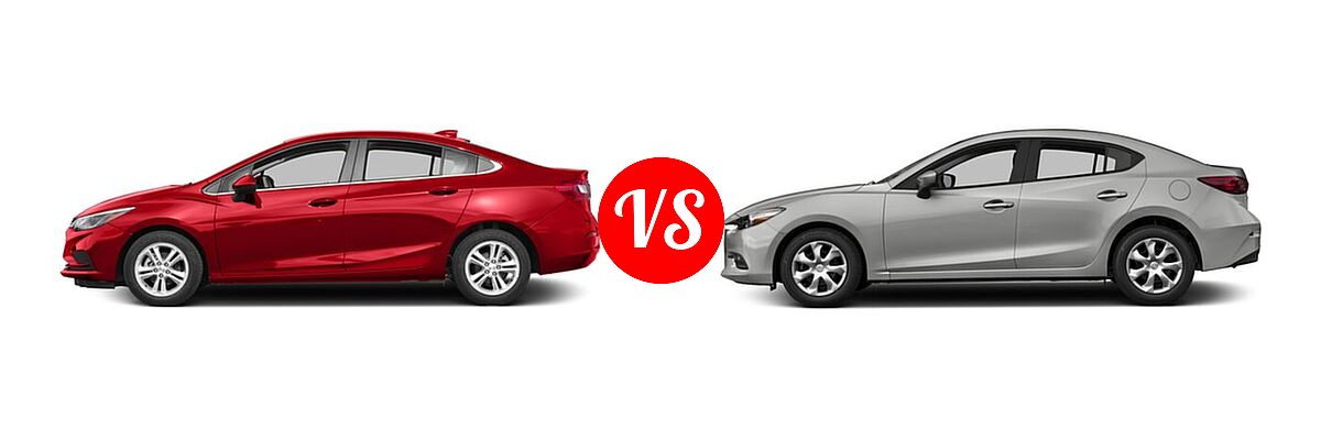 2017 Chevrolet Cruze Sedan LT vs. 2017 Mazda 3 Sedan Sport - Side Comparison