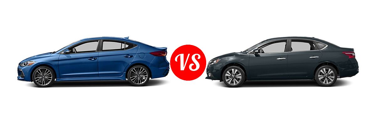2017 Hyundai Elantra Sedan Sport vs. 2017 Nissan Sentra Sedan SL - Side Comparison