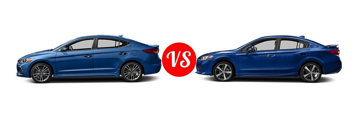 2017 Hyundai Elantra Sedan Sport vs. 2017 Subaru Impreza Sedan Sport - Side Comparison