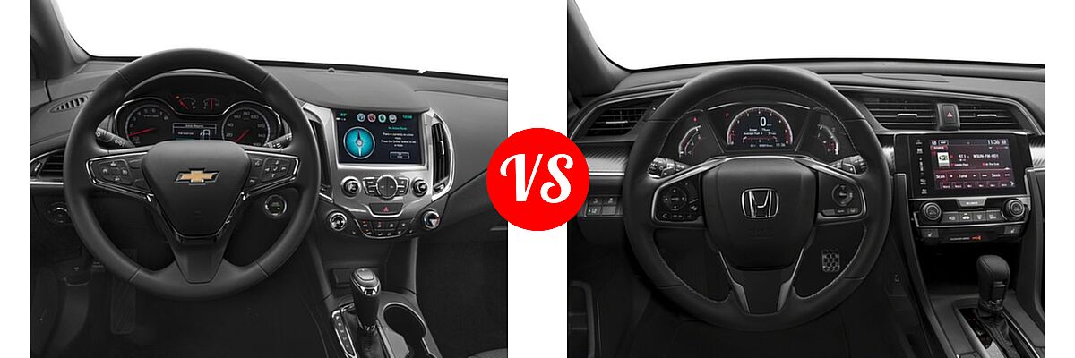 2017 Chevrolet Cruze Hatchback LT vs. 2017 Honda Civic Hatchback Sport Touring - Dashboard Comparison