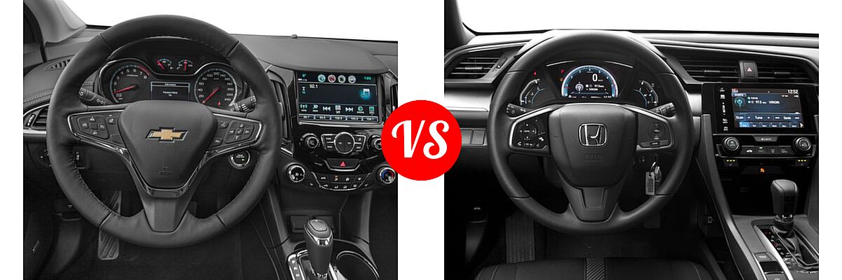 2017 Chevrolet Cruze Hatchback Premier vs. 2017 Honda Civic Hatchback EX / EX-L Navi / LX - Dashboard Comparison