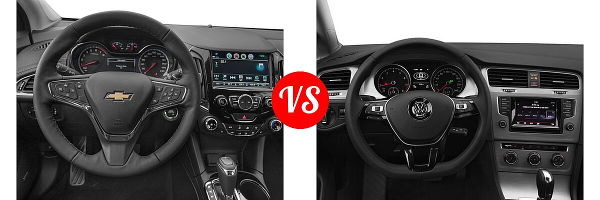 2017 Chevrolet Cruze Hatchback Premier vs. 2017 Volkswagen Golf Hatchback S / SE / SEL / Wolfsburg Edition - Dashboard Comparison