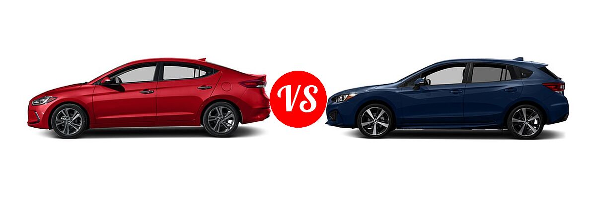 2017 Hyundai Elantra Sedan Limited vs. 2017 Subaru Impreza Sedan Sport - Side Comparison