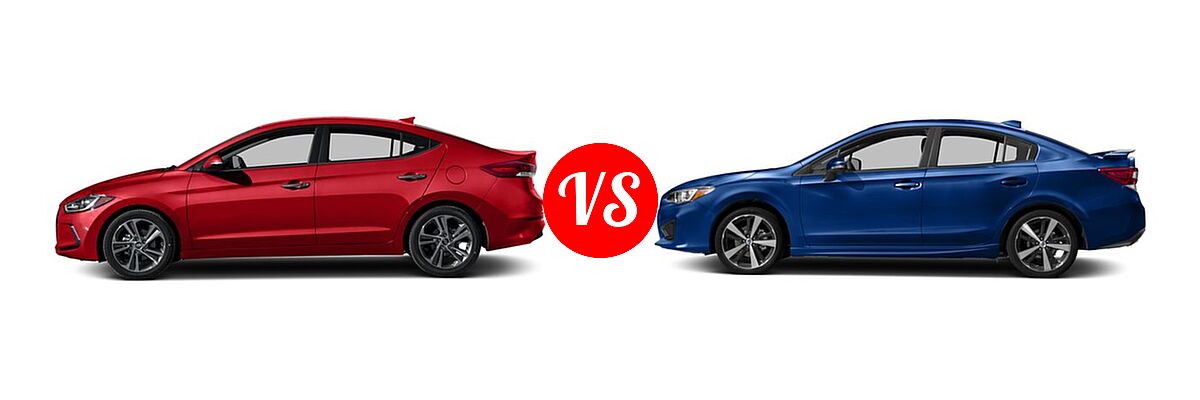 2017 Hyundai Elantra Sedan Limited vs. 2017 Subaru Impreza Sedan Sport - Side Comparison
