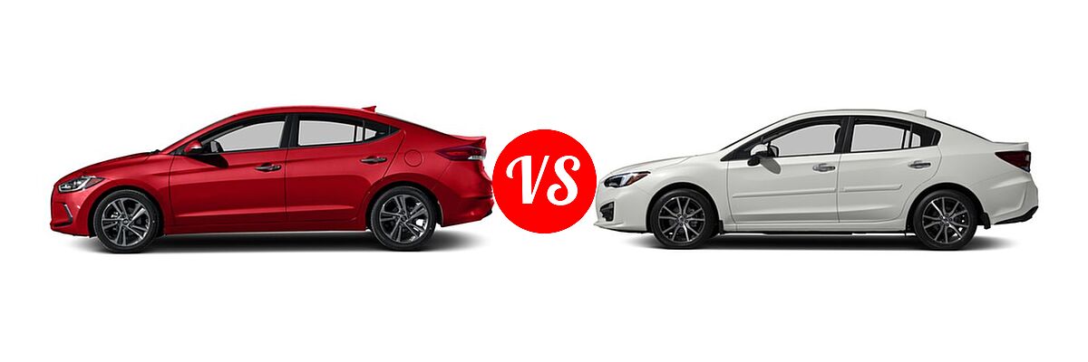 2017 Hyundai Elantra Sedan Limited vs. 2017 Subaru Impreza Sedan Limited - Side Comparison