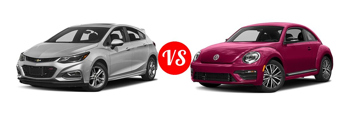 2017 Chevrolet Cruze Hatchback LT vs. 2017 Volkswagen Beetle Hatchback #PinkBeetle - Front Left Comparison