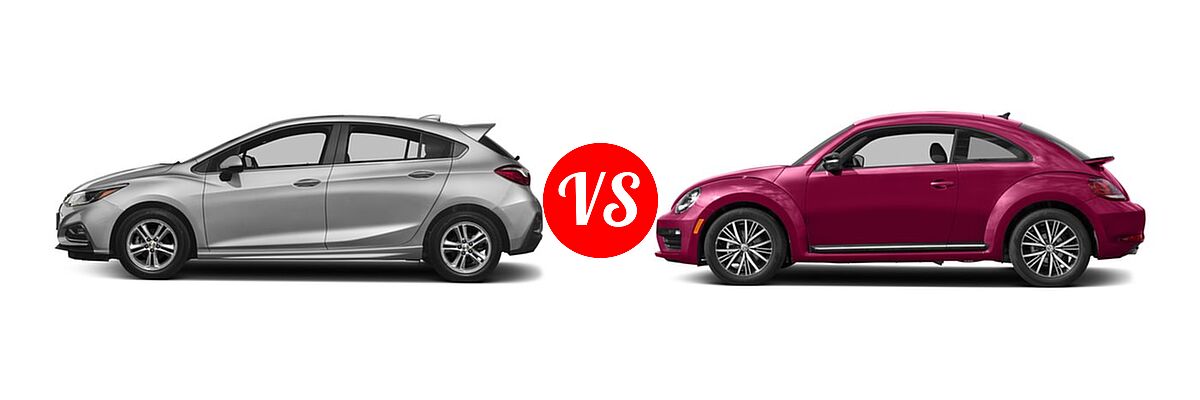 2017 Chevrolet Cruze Hatchback LT vs. 2017 Volkswagen Beetle Hatchback #PinkBeetle - Side Comparison