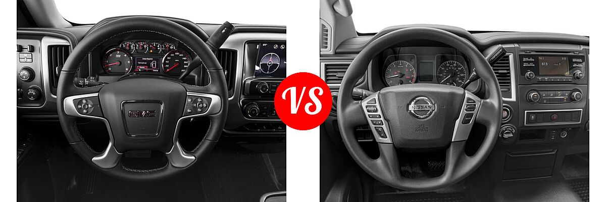 2016 GMC Sierra 1500 Pickup SLE vs. 2016 Nissan Titan XD Pickup S - Dashboard Comparison