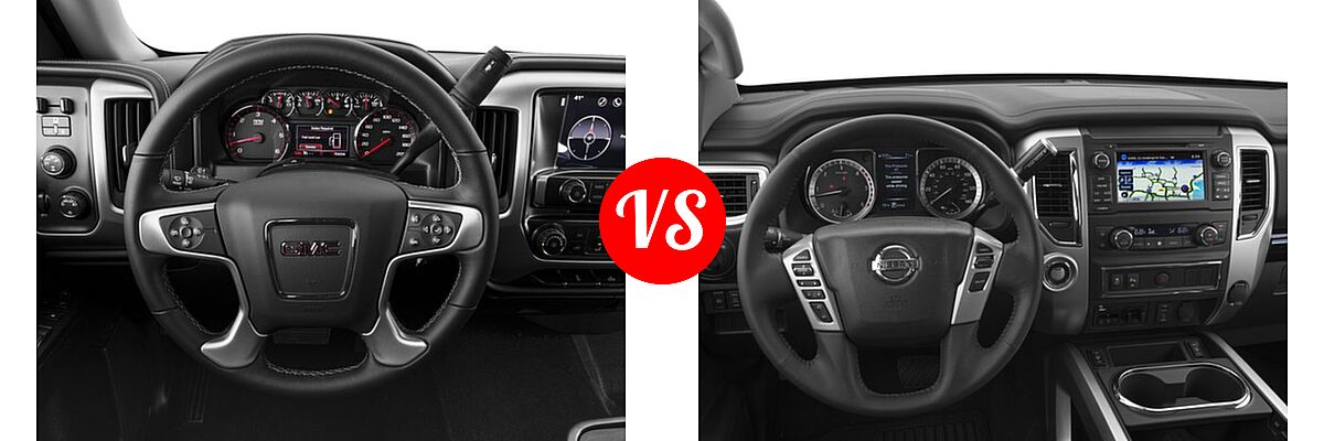 2016 GMC Sierra 1500 Pickup SLE vs. 2016 Nissan Titan XD Pickup SV - Dashboard Comparison