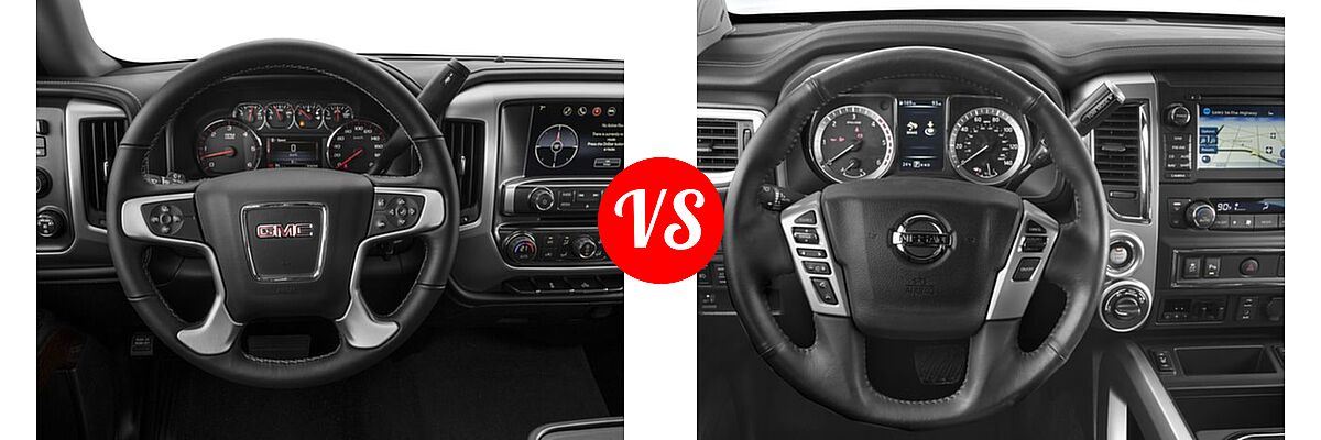2016 GMC Sierra 1500 Pickup SLE vs. 2016 Nissan Titan XD Pickup SL - Dashboard Comparison