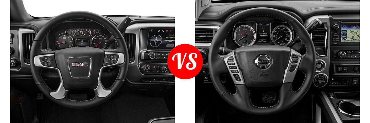 2016 GMC Sierra 1500 Pickup SLE vs. 2016 Nissan Titan XD Pickup PRO-4X - Dashboard Comparison