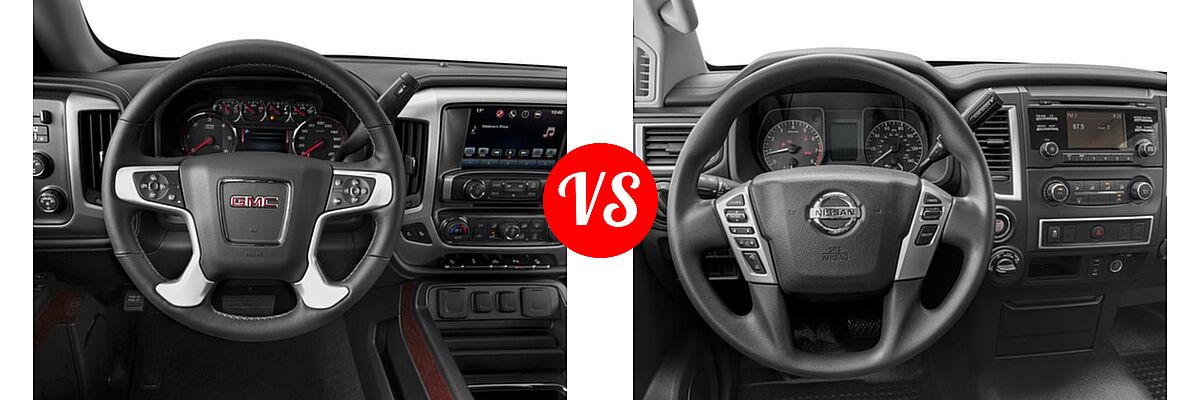 2016 GMC Sierra 1500 Pickup SLT vs. 2016 Nissan Titan XD Pickup S - Dashboard Comparison
