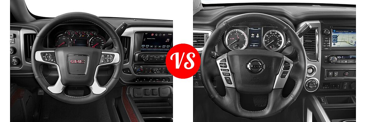 2016 GMC Sierra 1500 Pickup SLT vs. 2016 Nissan Titan XD Pickup SL - Dashboard Comparison