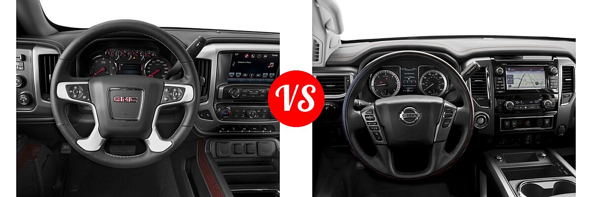 2016 GMC Sierra 1500 Pickup SLT vs. 2016 Nissan Titan XD Pickup Platinum Reserve - Dashboard Comparison