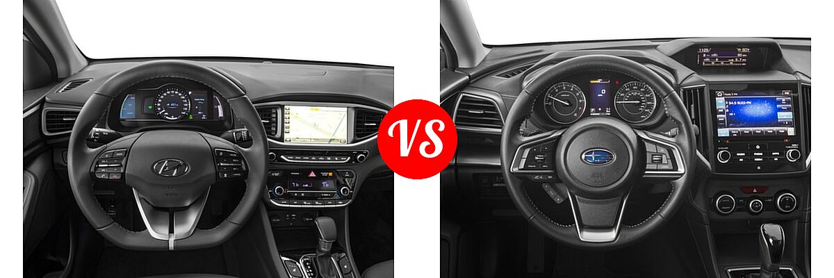 2017 Hyundai Ioniq Hybrid Hatchback Blue / Limited / SEL vs. 2017 Subaru Impreza Hatchback Limited - Dashboard Comparison