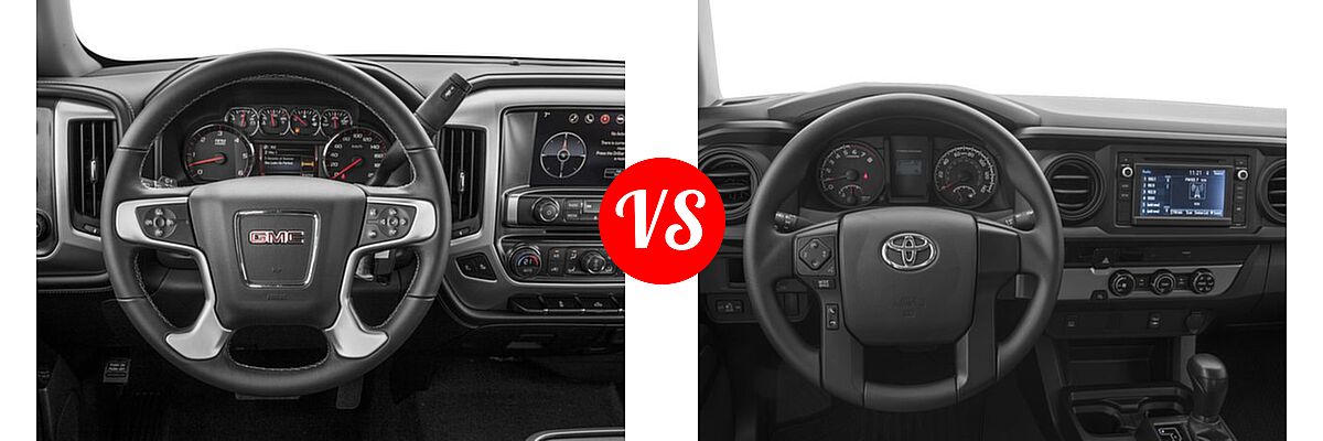 2016 GMC Sierra 1500 Pickup SLE vs. 2016 Toyota Tacoma Pickup SR - Dashboard Comparison