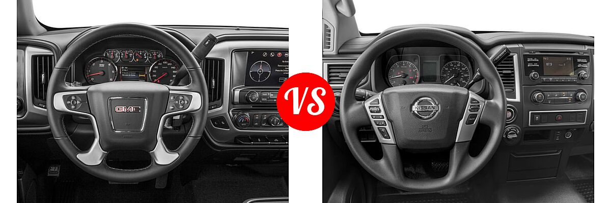 2016 GMC Sierra 1500 Pickup SLE vs. 2016 Nissan Titan XD Pickup S - Dashboard Comparison