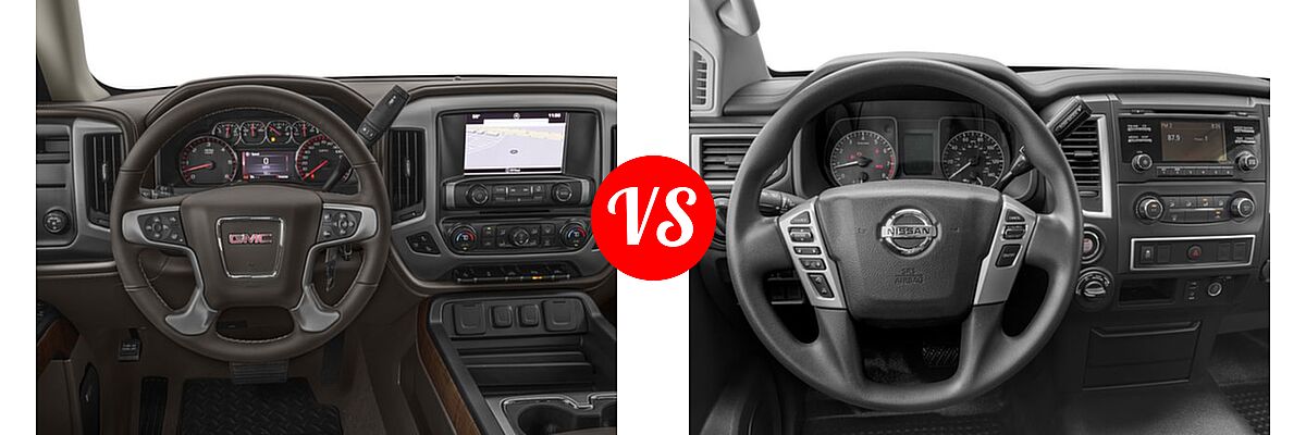 2016 GMC Sierra 1500 Pickup SLT vs. 2016 Nissan Titan XD Pickup S - Dashboard Comparison