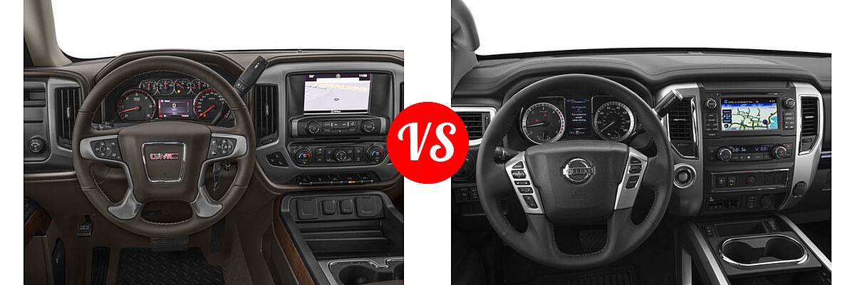 2016 GMC Sierra 1500 Pickup SLT vs. 2016 Nissan Titan XD Pickup SV - Dashboard Comparison