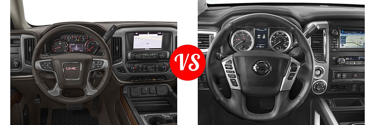 2016 GMC Sierra 1500 Pickup SLT vs. 2016 Nissan Titan XD Pickup SL - Dashboard Comparison