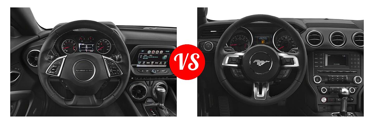 2018 Chevrolet Camaro Coupe 1LS / 1LT / 2LT vs. 2018 Ford Mustang Coupe EcoBoost / EcoBoost Premium / GT / GT Premium - Dashboard Comparison