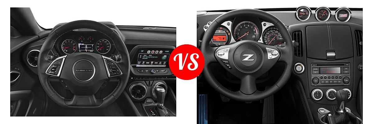 2018 Chevrolet Camaro Coupe 1LS / 1LT / 2LT vs. 2018 Nissan 370Z Coupe Auto / Manual / Sport / Sport Tech / Touring - Dashboard Comparison