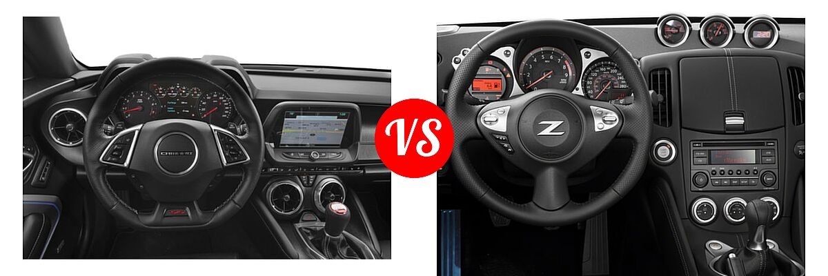 2018 Chevrolet Camaro Coupe 1SS / 2SS vs. 2018 Nissan 370Z Coupe Auto / Manual / Sport / Sport Tech / Touring - Dashboard Comparison