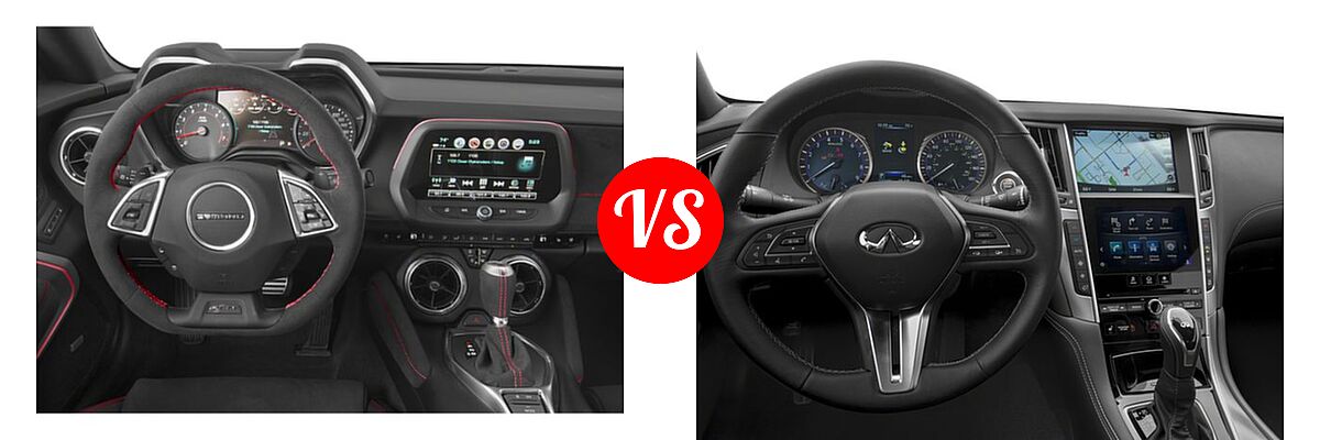 2018 Chevrolet Camaro ZL1 Coupe ZL1 vs. 2018 Infiniti Q60 RED SPORT 400 Coupe RED SPORT 400 - Dashboard Comparison