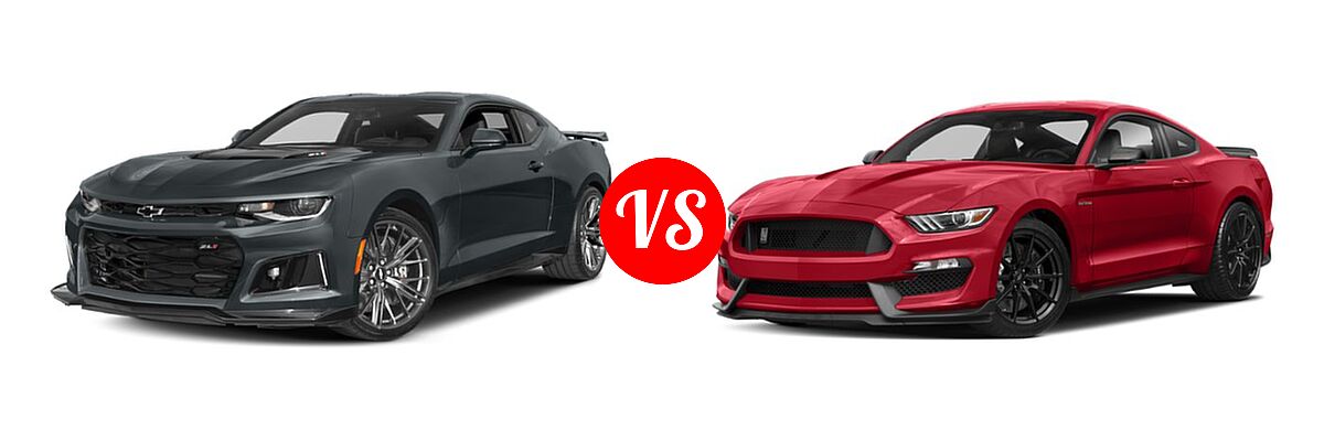 2018 Chevrolet Camaro ZL1 Coupe ZL1 vs. 2018 Ford Shelby GT350 Coupe Shelby GT350 - Front Left Comparison