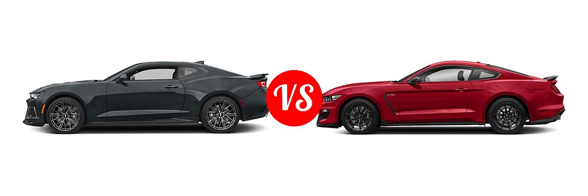 2018 Chevrolet Camaro ZL1 Coupe ZL1 vs. 2018 Ford Shelby GT350 Coupe Shelby GT350 - Side Comparison